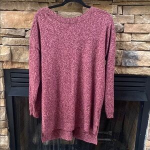 Purple pink heathered XL Old Navy tunic sweater beat neck relaxed fit